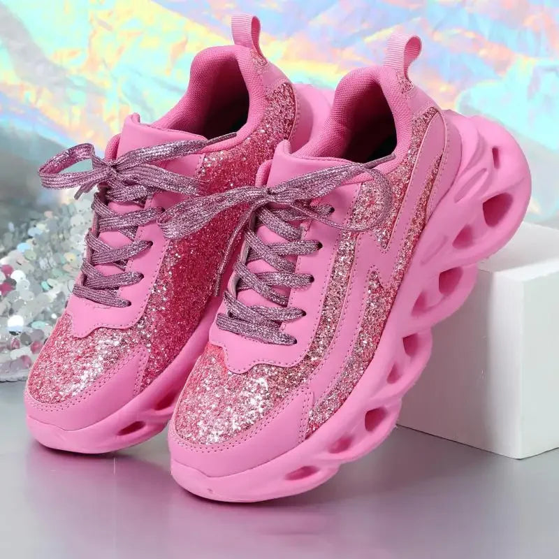 Women Fashion Slip On Running Shoes Sequins Sports Shoes