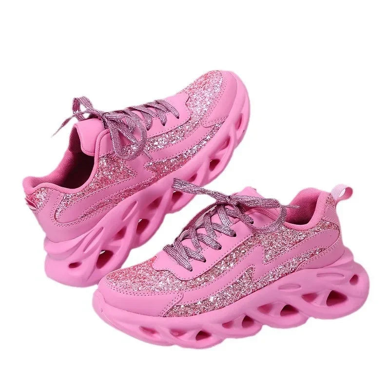 Women Fashion Slip On Running Shoes Sequins Sports Shoes