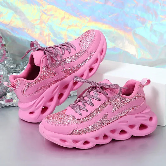 Women Fashion Slip On Running Shoes Sequins Sports Shoes