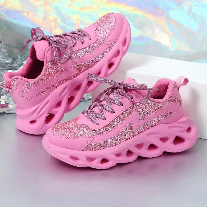 Women Fashion Slip On Running Shoes Sequins Sports Shoes